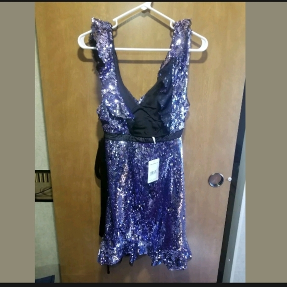 NWT!! Free People Black Sequin Siren Mini Size 10 - Picture 7 of 8
